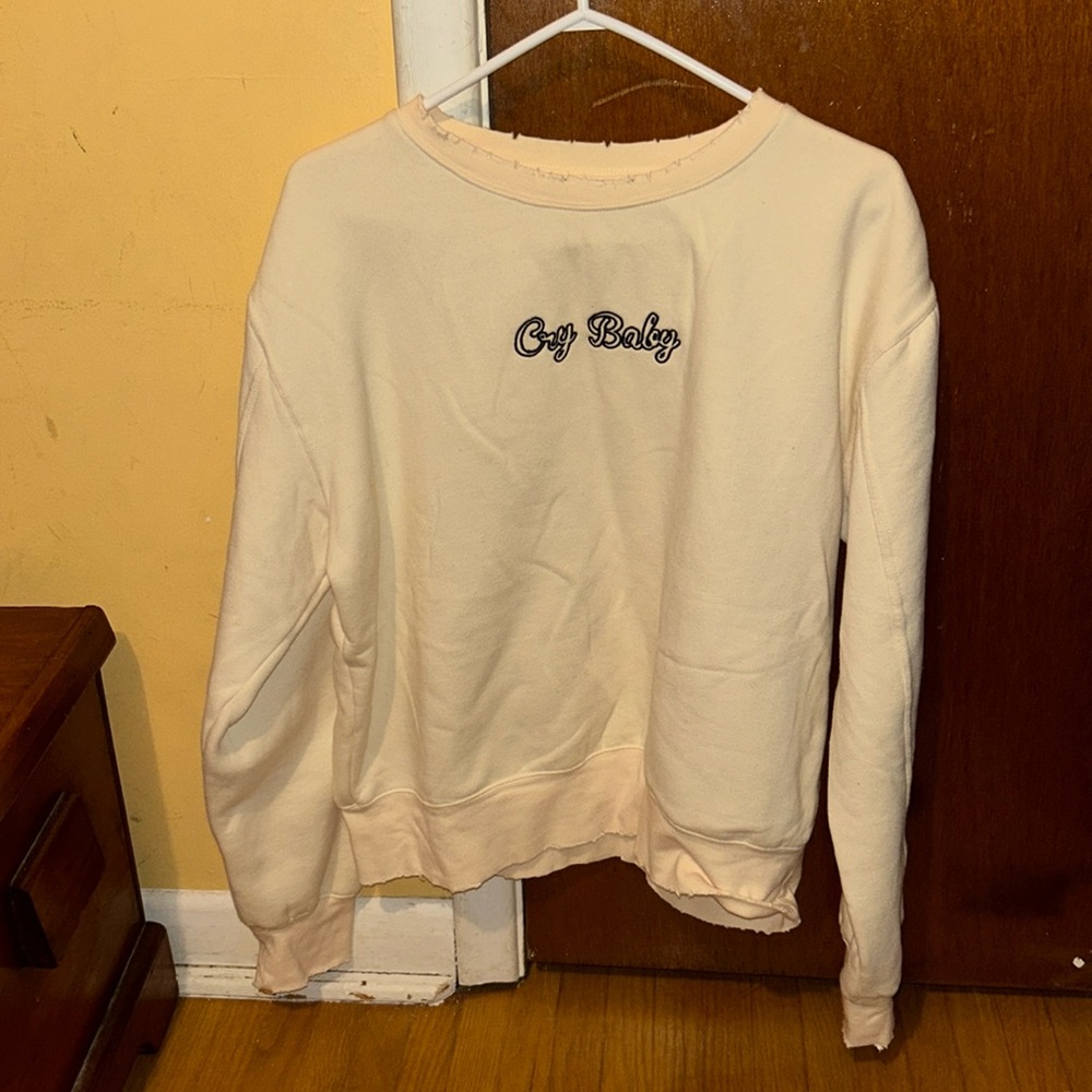 Cry Baby Embroidered Crew Neck